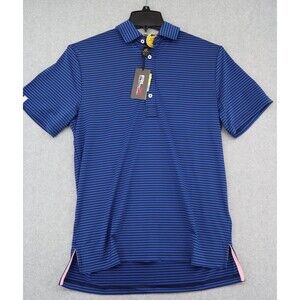 RLX Ralph Lauren Monaco Club Golf Polo Men's Small Blue Stripe NWT